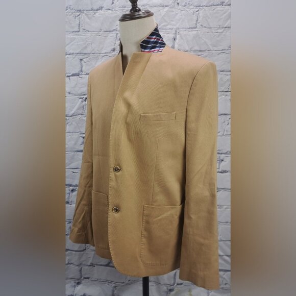 Mexx Men's Slim Fit Blazer Sport Coat Blonde 100% Cotton 2-Button HQ Size 44R - Picture 5 of 16